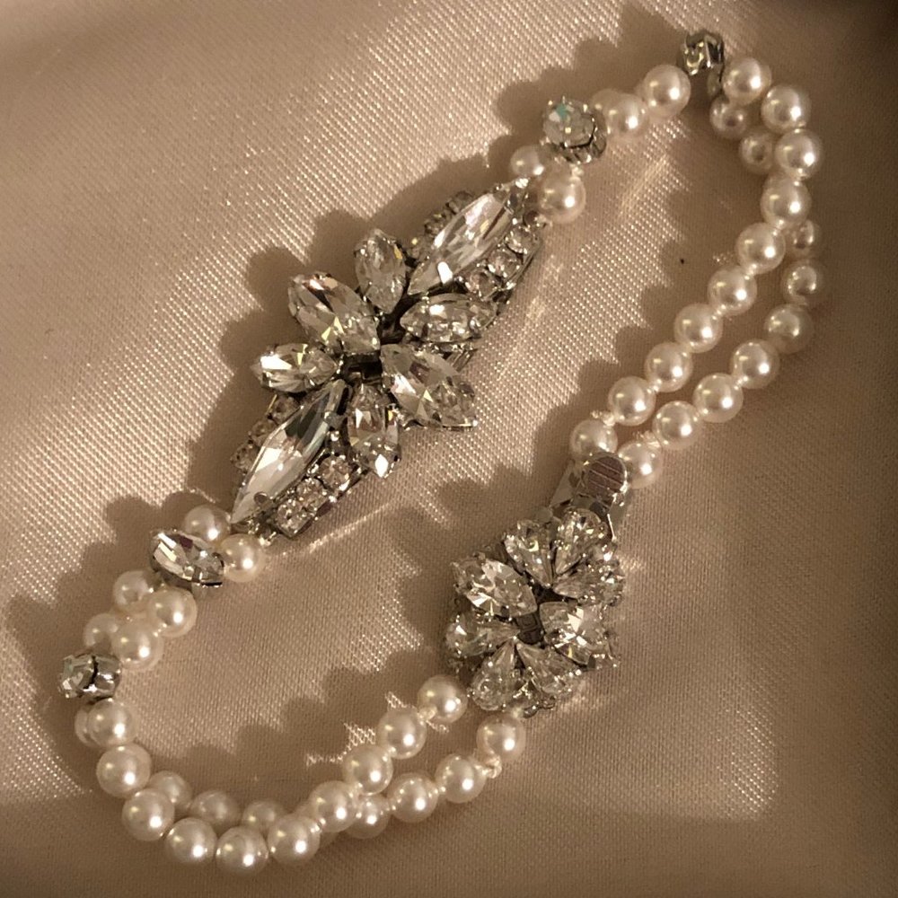 Wedding bracelet - Swarovski crystals and pearls